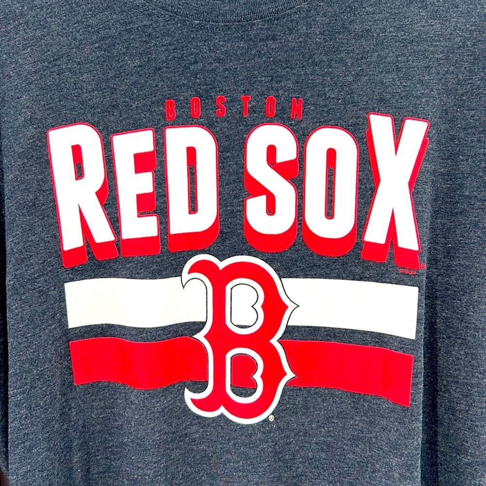 '47 Boston Red Sox Long Sleeve Tee - Gray/Red/White - Large